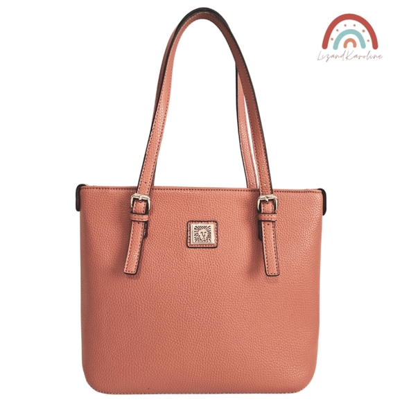 Anne Klein Bags New Anne Klein Pebbled Faux Leather Tote Coral Shoulder Bag Poshmark